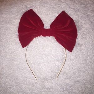 Super Cute Red Velvet Bow Headband